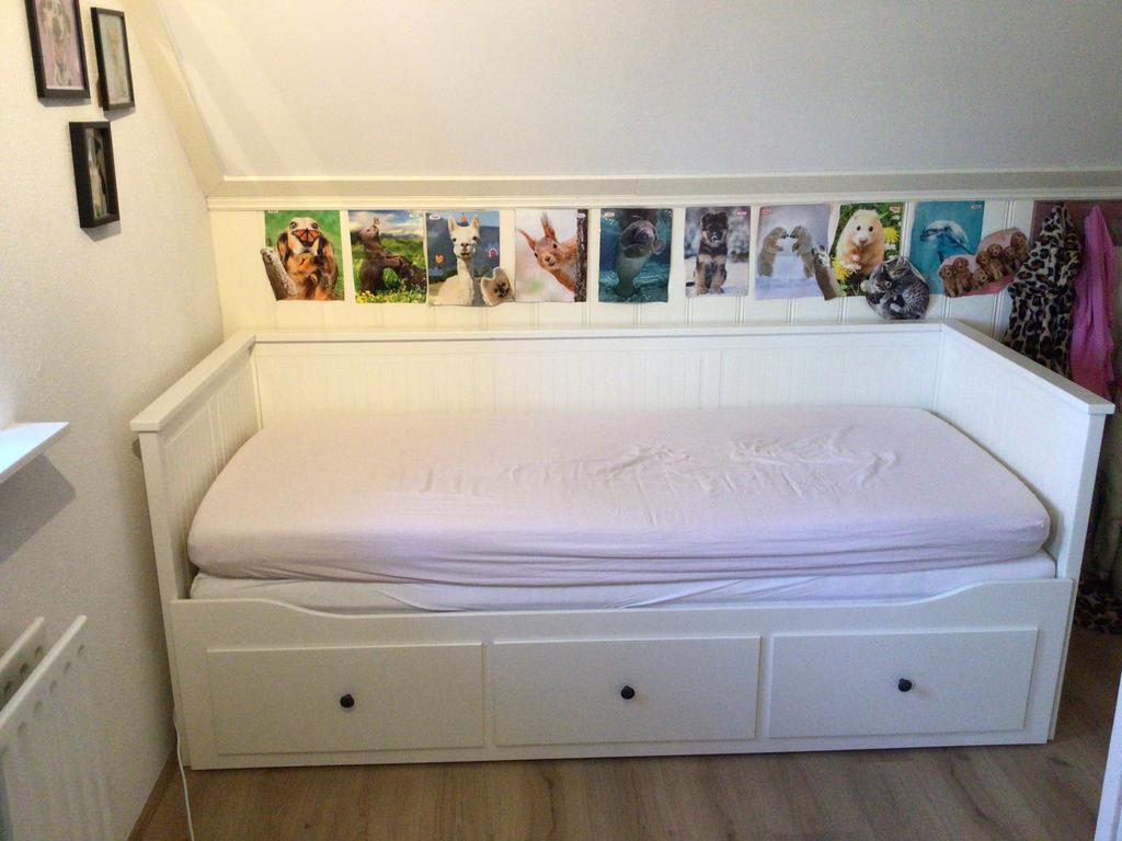 Ikea bed wit met lades, Ophalen, 90 cm, Eenpersoons, Wit