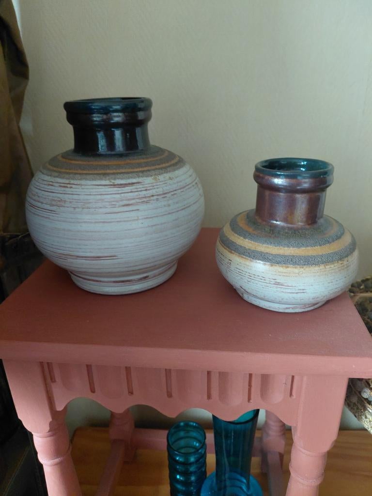 Set vintage strehla gdr West-Germany vazen 1420 1427, Antiek en Kunst, Ophalen