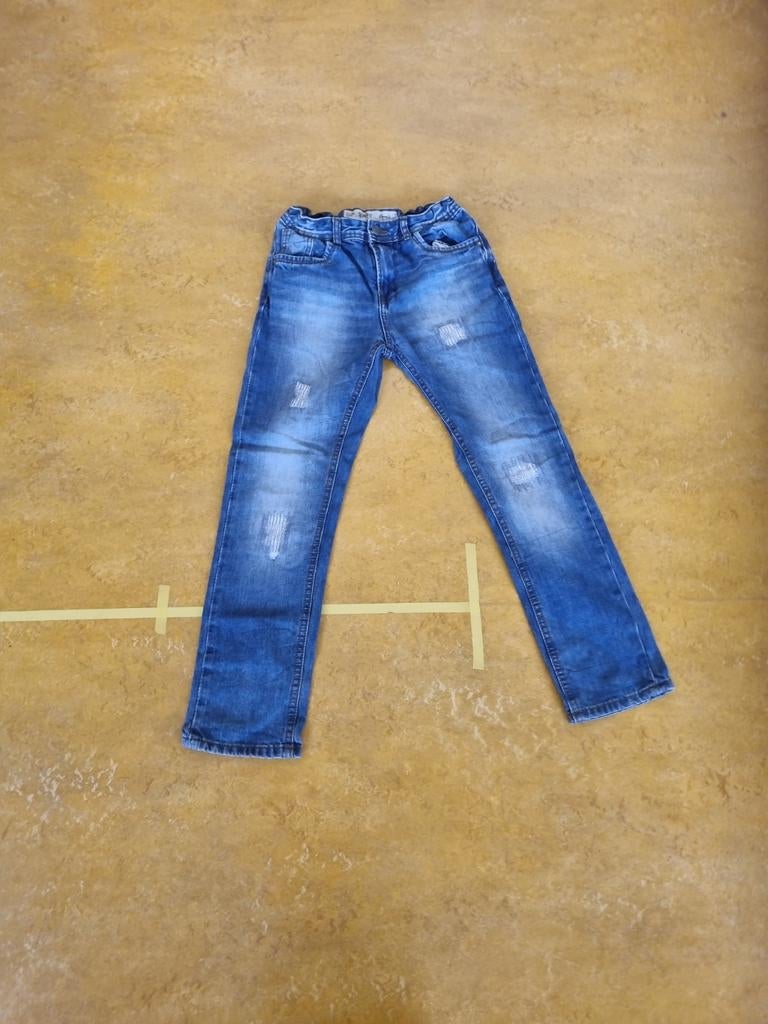 Blauwe spijkerbroek met lichte wassing, Ophalen