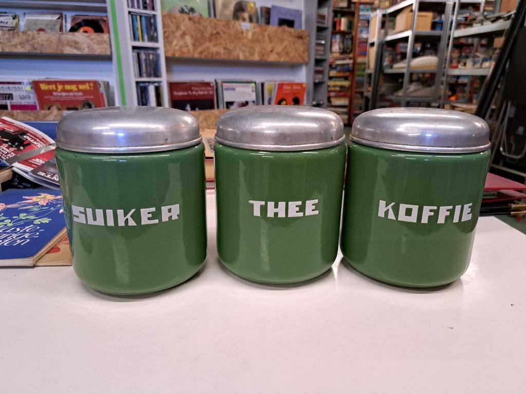 Drie emaille keukenpotten, Ophalen of Verzenden