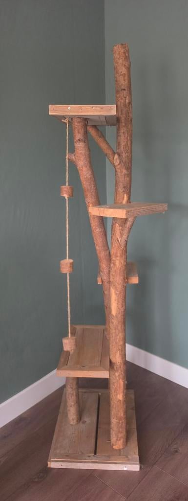 Unieke  Krabpaal / Klimboom van echt hout, Ophalen of Verzenden, Zo goed als nieuw, Krabpaal