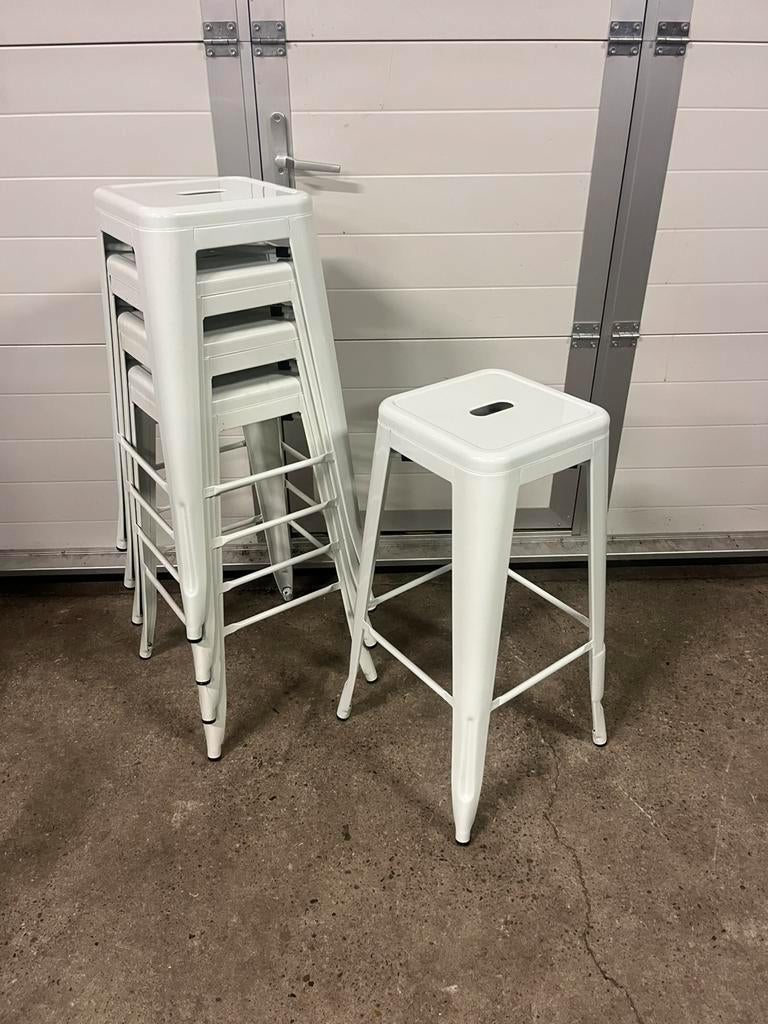 74 stuks Metalen horeca project krukken Tolix nieuw wit, Ophalen, 5 krukken of meer, 60 tot 90 cm, Nieuw