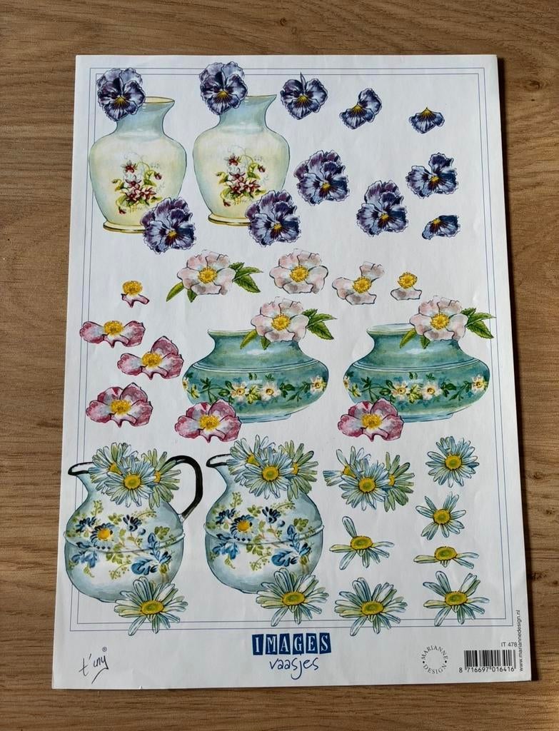 2 knipvellen, bloemen in vazen, Ophalen, Nieuw, Knipvel