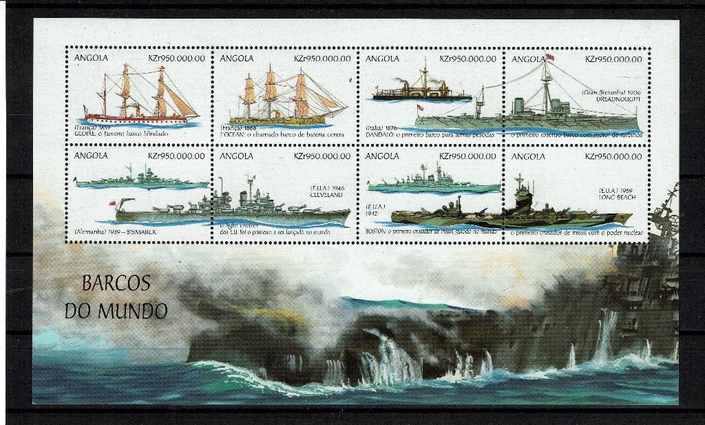 ANGOLA 1999 PF BLOK SCHEEPVAART BOTEN SHIPS MARINE ZEEVAART, Ophalen of Verzenden, Postfris, Overige thema's