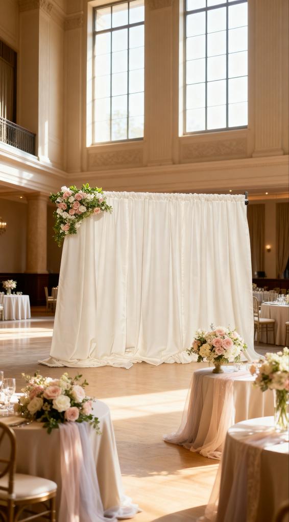 Backdrop voor bruiloft of verlovingsfeest te huur, Ophalen, Zo goed als nieuw, Feestartikel, Geboorte of Huwelijk