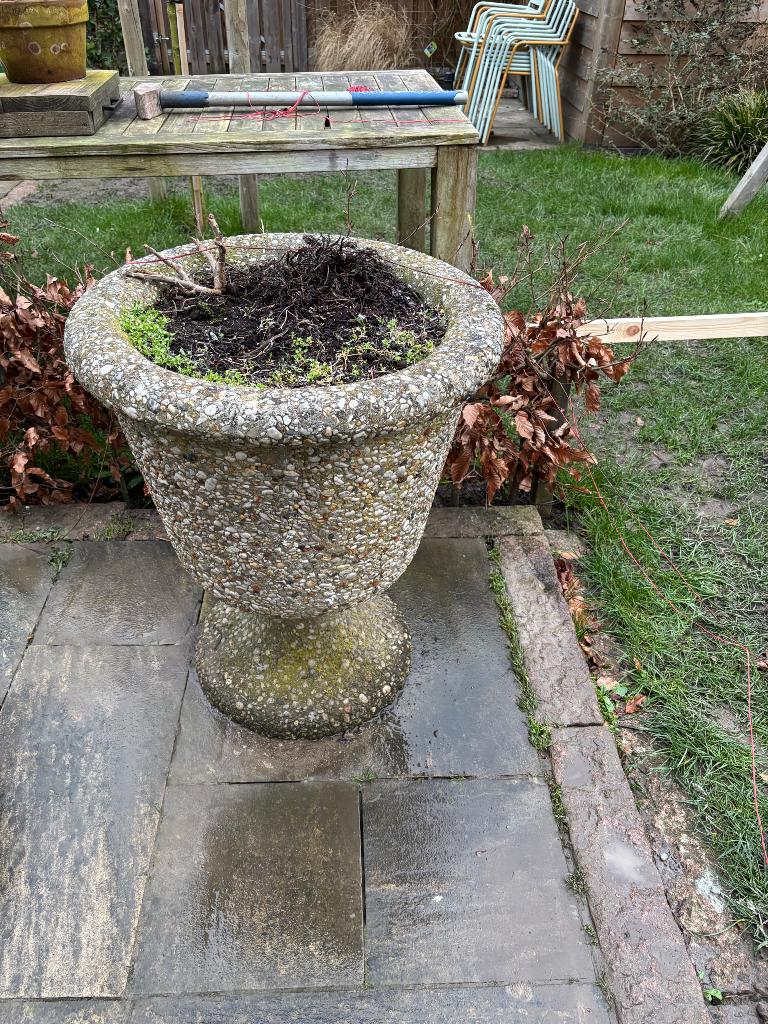 Grind stenen bloempot / kelk, Ophalen, Steen, Gebruikt, 40 cm of meer