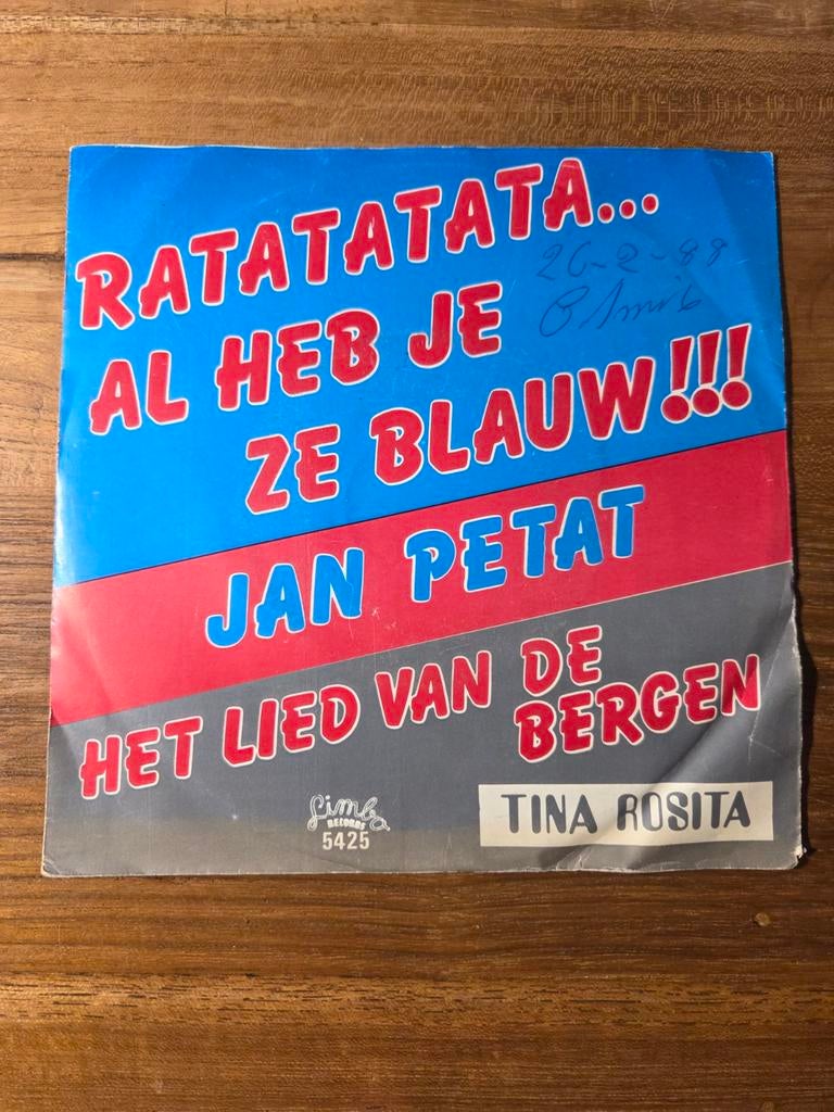 Jan Petat - Ratatatata.....Al heb je ze blauw !, Cd's en Dvd's, Vinyl Singles, Gebruikt, 7 inch, Single, Ophalen of Verzenden