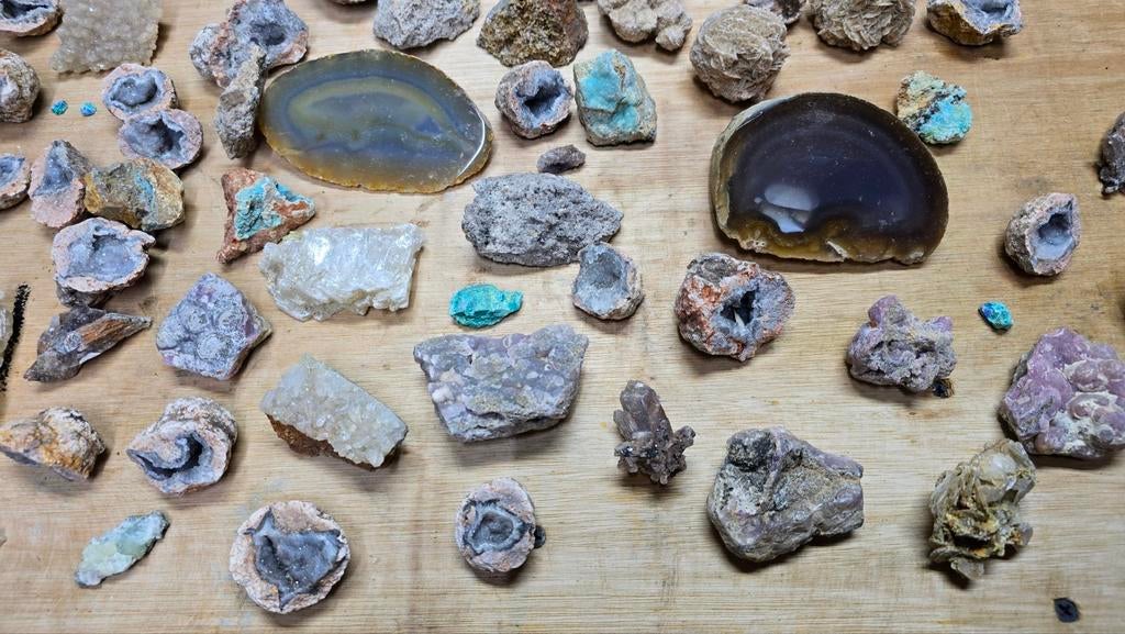 Diverse collectie mineralen, agaten en geodes, Ophalen, Gebruikt