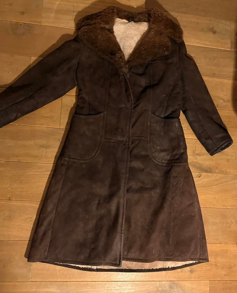 Vontage suede jas, Ophalen of Verzenden, Zo goed als nieuw, Maat 36 (S), Bruin