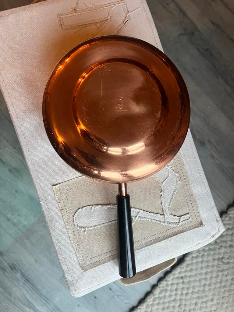 Koperen pan met RVS binnenkant - Made in Switzerland, Ophalen of Verzenden, Gebruikt