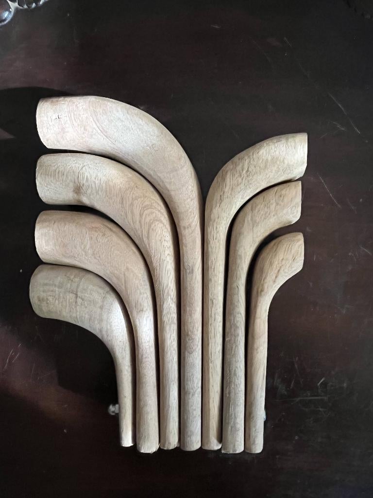 Vintage Scandinavische opvouwbare 4-armige kandelaar teak, Gebruikt, Ophalen of Verzenden, Hout, Kandelaar