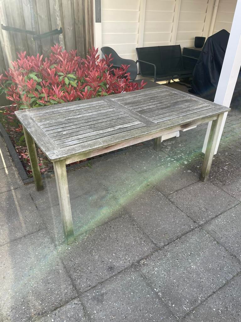 Tuintafel teak 80/150, Ophalen, Gebruikt, Rechthoekig, Teakhout