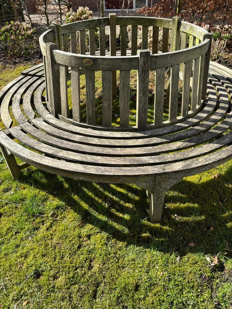 Teakhouten boombank diameter 220, Ophalen, Gebruikt, Teakhout