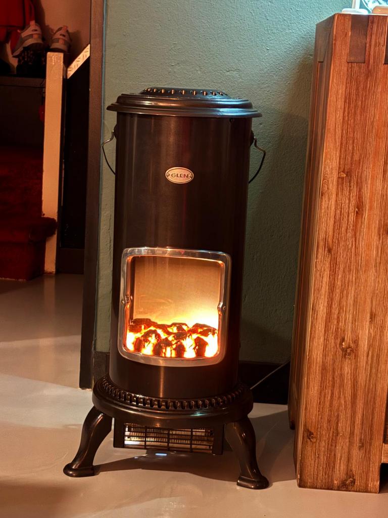 Zwarte metalen  glen sfeerhard, Huis en Inrichting, Kachels, Ophalen, Gebruikt, Overige soorten, Elektrisch