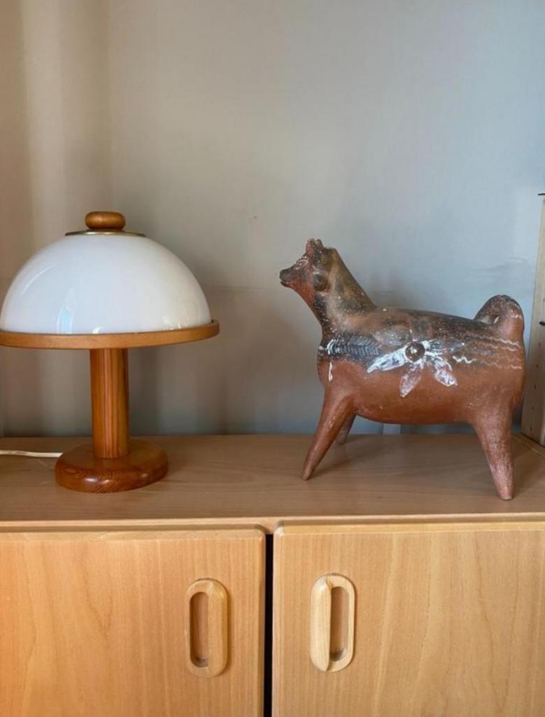 Vintage Steinhauer mushroom lamp, Ophalen of Verzenden, Gebruikt, Hout, Minder dan 50 cm