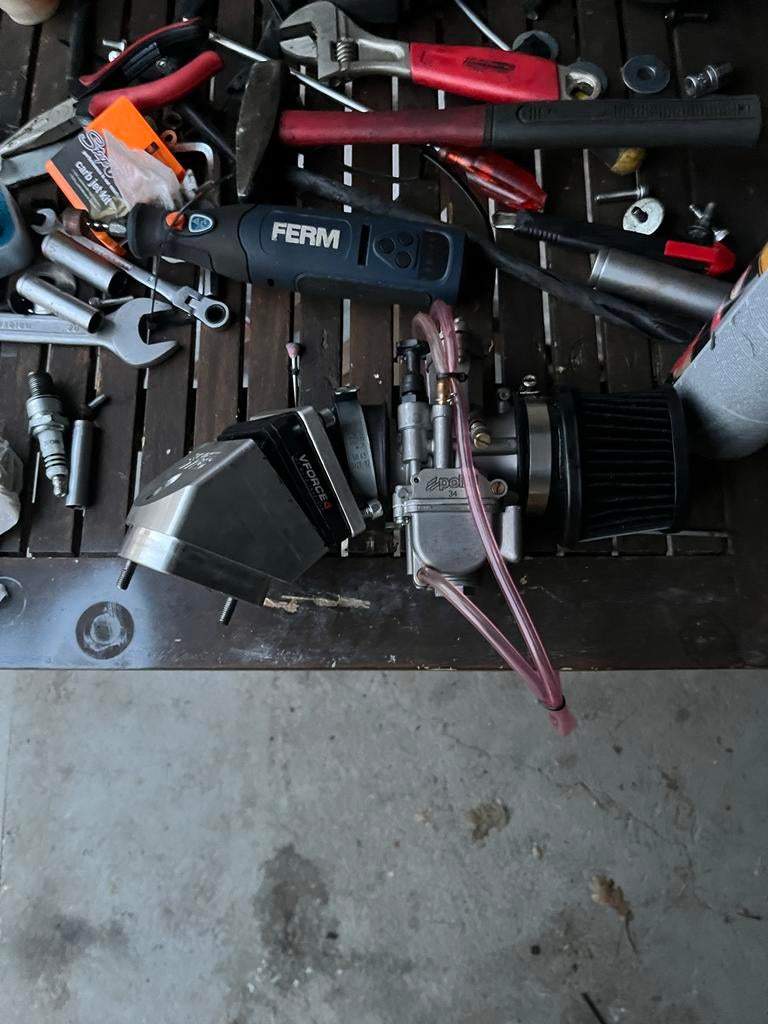 Volledige inlaat met VForce 4 membraan en Polini 34mm carb, Ophalen of Verzenden, Gebruikt
