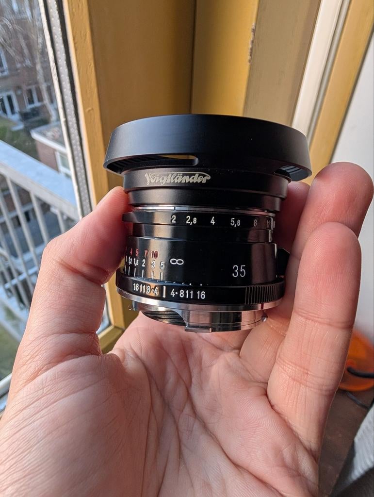 Voigtlander 35mm f/2 Ultron VM ASPH Type II + Hood - READ!, Ophalen of Verzenden