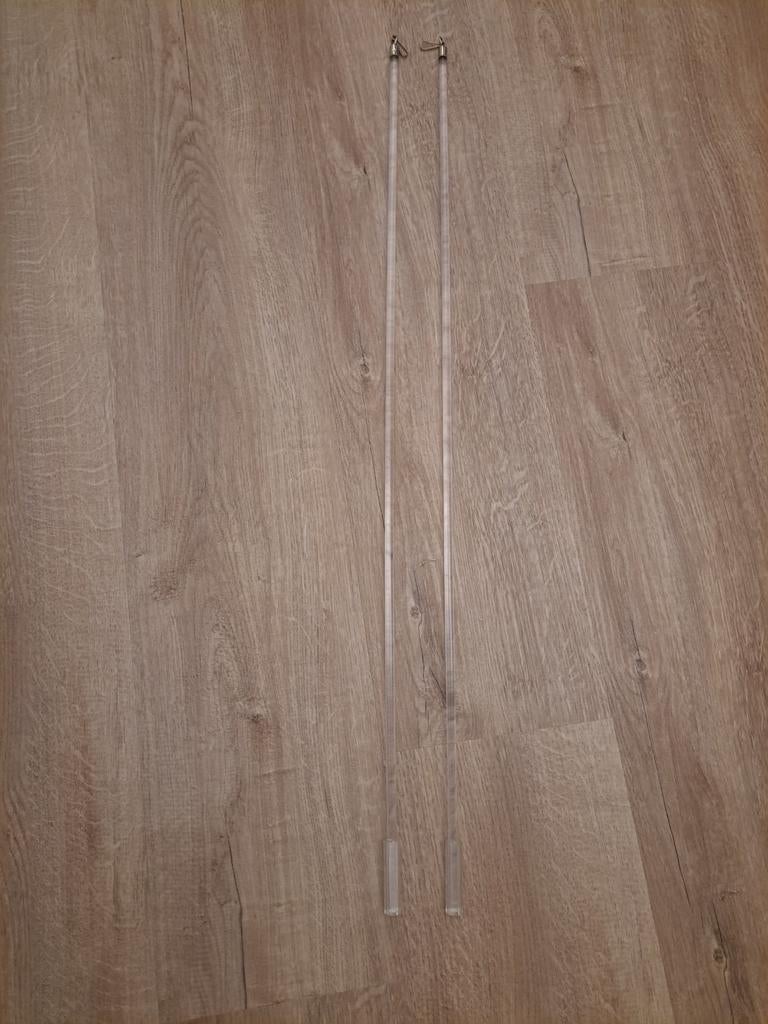 Gordijn trekstang transparant 2 stuks ca. 97 cm, Huis en Inrichting, Ophalen, Minder dan 50 cm, Overige kleuren, Zo goed als nieuw