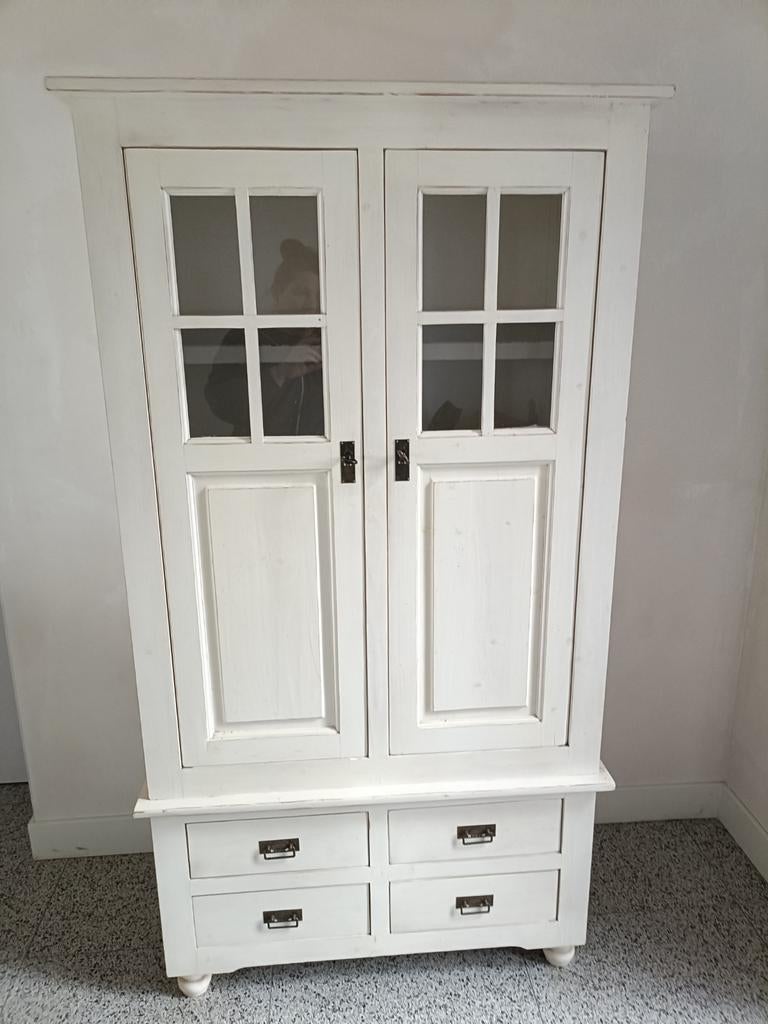 Witte landelijke (kinder)kledingkast, Huis en Inrichting, Kasten | Kledingkasten, Gebruikt, 50 tot 100 cm, Landelijk, Modern, 50 tot 75 cm