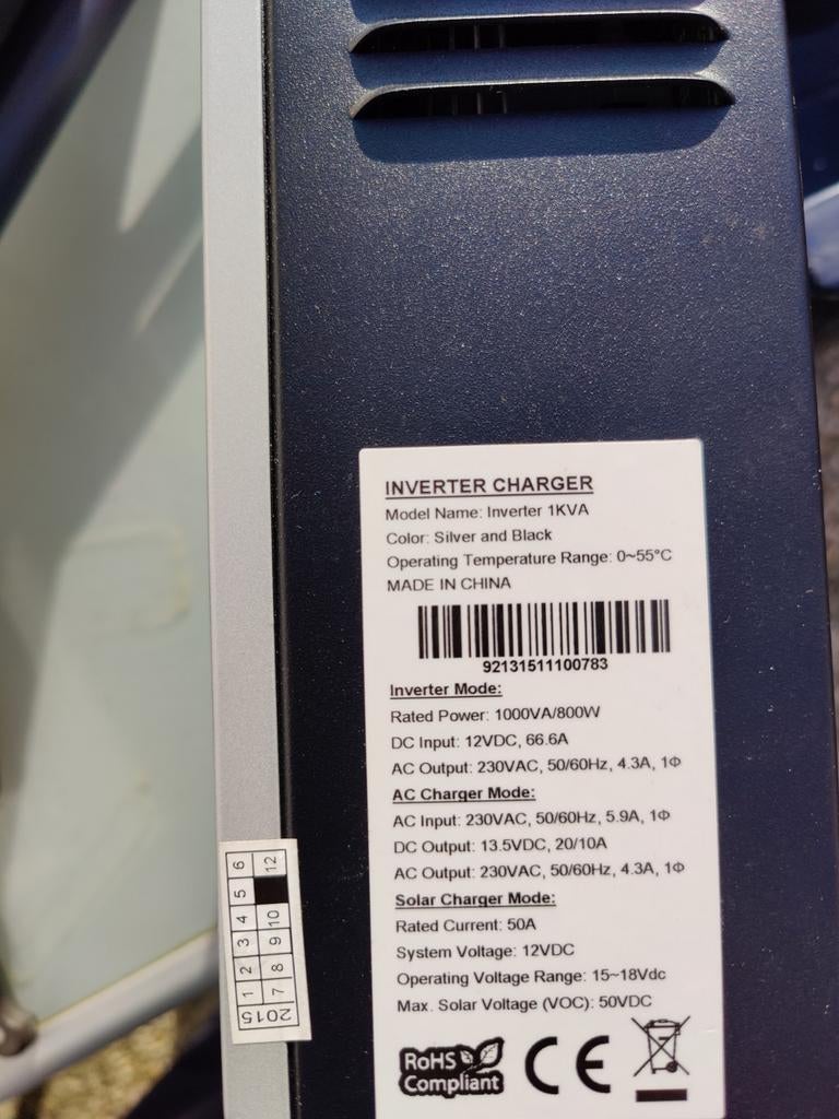 800W/1000VA Off-grid inverter, Ophalen of Verzenden, Gebruikt