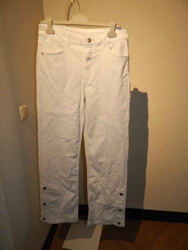 Studio Anneloes wide fit witte voorjaars broek knopen Als Ni, Studio Anneloes, Verzenden, Wit, Zo goed als nieuw