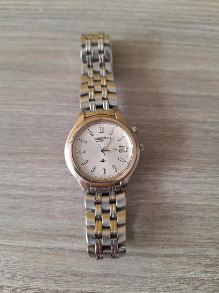 Seiko kinetic top sapphire crystal te koop, Sieraden, Tassen en Uiterlijk, Horloges | Heren, Gebruikt, Polshorloge, Seiko, Staal