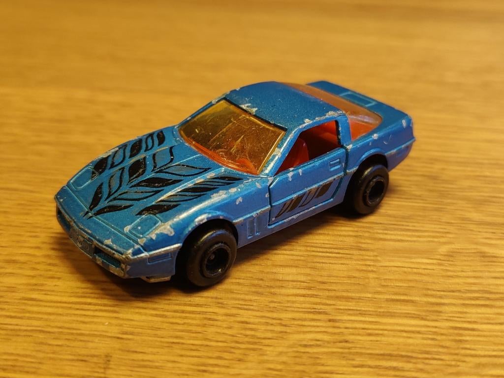 Majorette Chevrolet Corvette BLAUW, Ophalen of Verzenden, Zo goed als nieuw, Auto