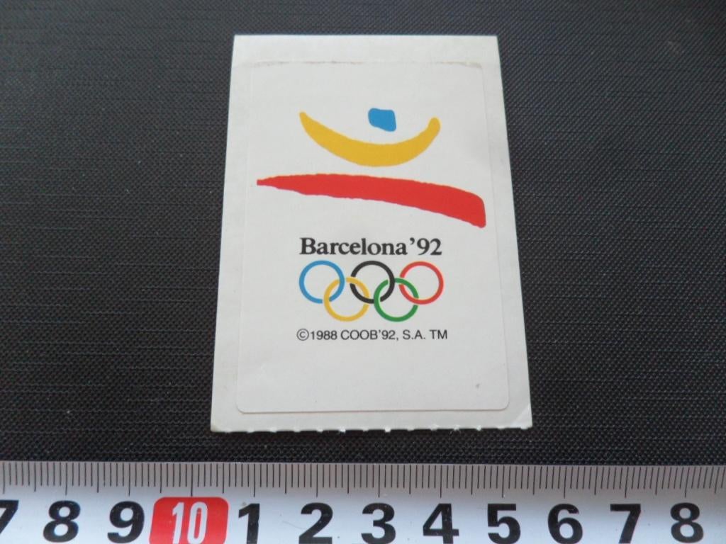 sticker barcelona 1992 olympische spelen logo mars, Ophalen, Zo goed als nieuw