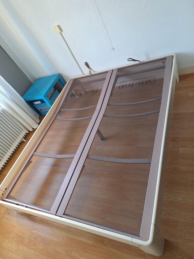 Tweepersoons Auping Auronde 1000 2x 80x200 handverstelbaar, Ophalen, Wit, Tweepersoons, 80 cm