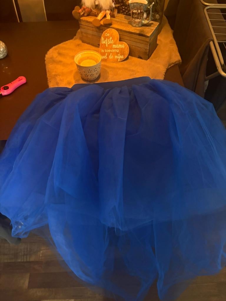 Blauwe Tule Rok - Maat M, Maat 38/40 (M), Blauw, Ophalen of Verzenden, Boven de knie