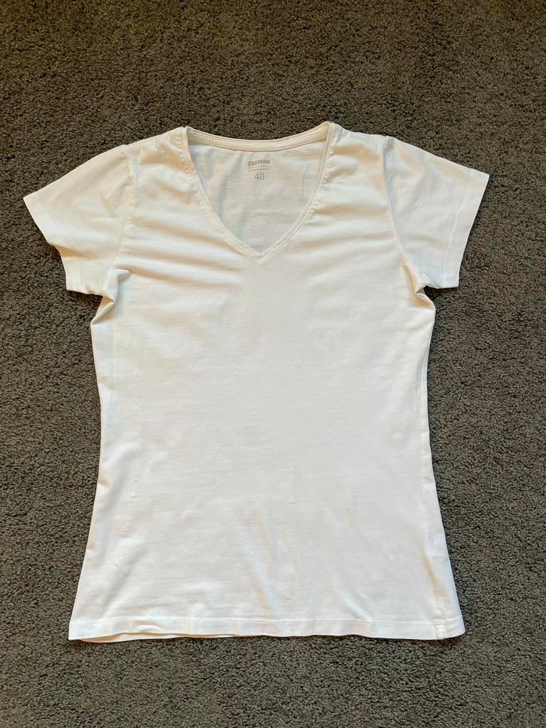 Zeeman wit V hals shirt maat 40, Kleding | Dames, Maat 38/40 (M), Wit, Ophalen of Verzenden, Zo goed als nieuw