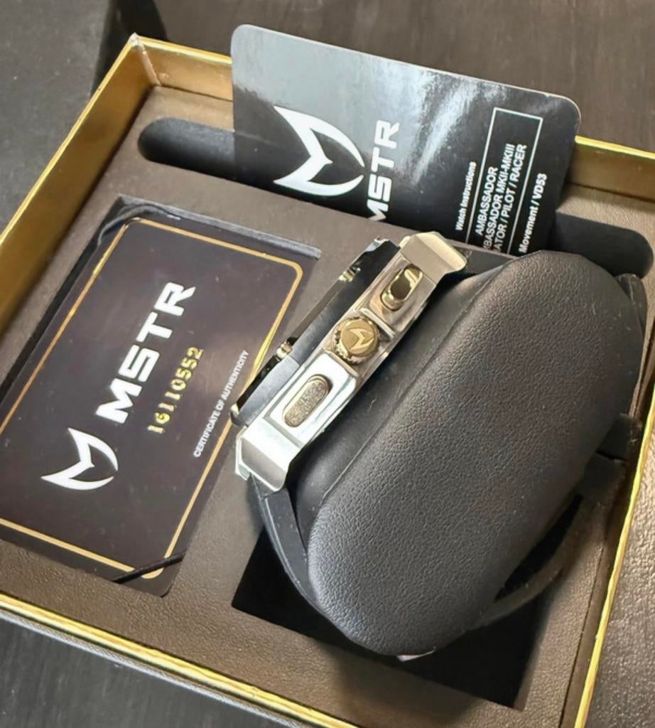 Mooie MSTR Polshorloge Zwart/Goud/Zilver, Sieraden, Tassen en Uiterlijk, Horloges | Heren, Overige merken, Gebruikt, Staal, Polshorloge