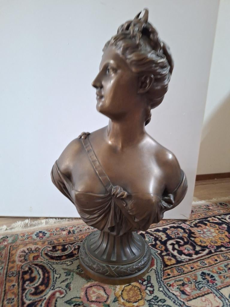 Bronzen Buste Diane  v d Jacht 47 cm Houdon, Ophalen