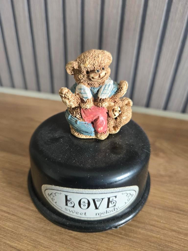 Muziekdoosje met beer - 'Love Sweet Melody', Kinderen en Baby's, Speelgoed | Houten speelgoed, Ophalen, Gebruikt, Overige typen