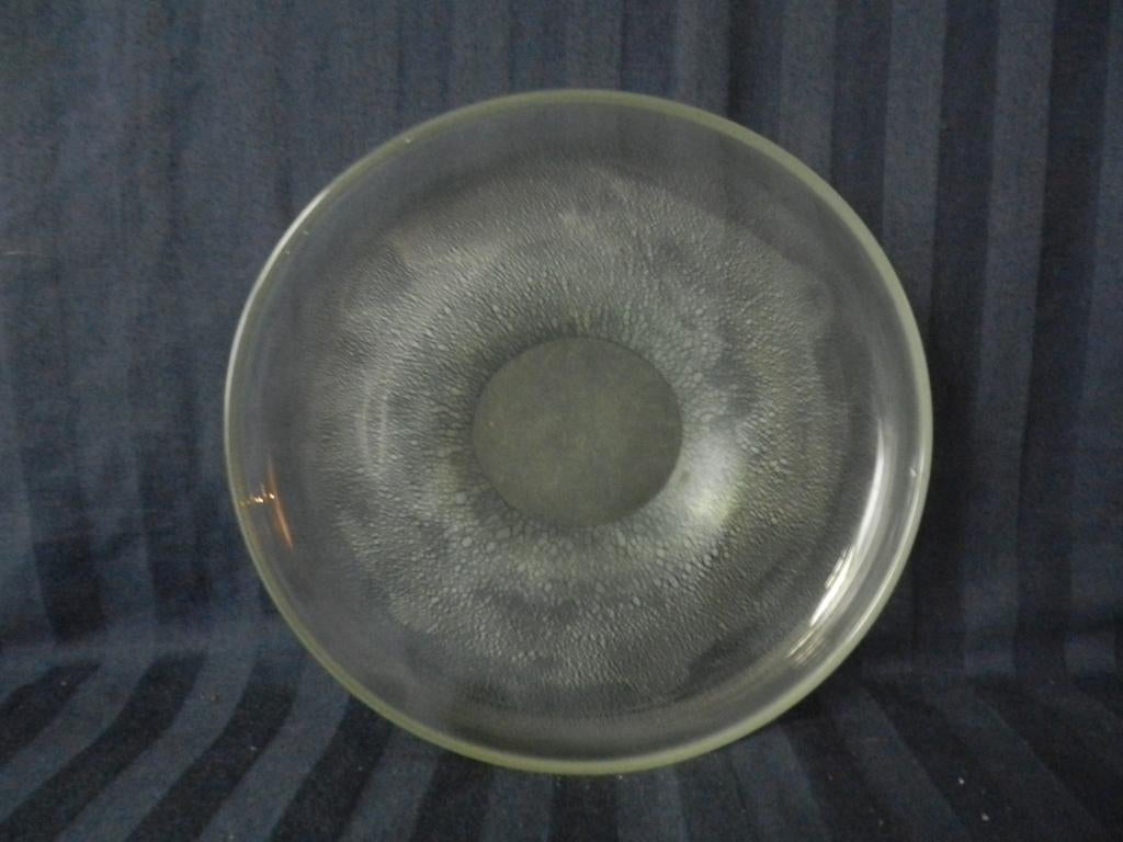 Glazen schaal met grijs tincraquele Copier Leerdam b 23,8 cm, Ophalen of Verzenden