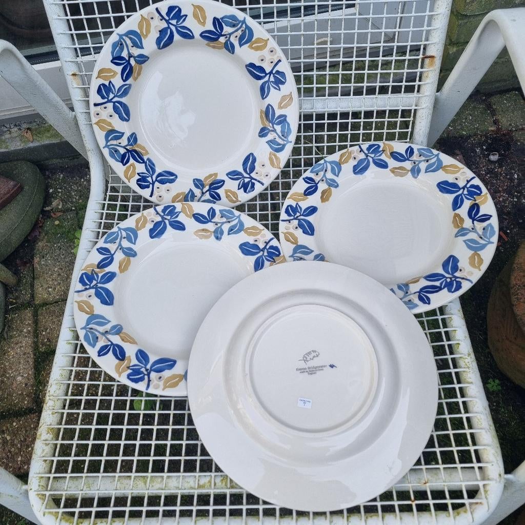 4 Emma Bridgewater dinerborden, Ophalen of Verzenden, Zo goed als nieuw, Bord(en), Overige stijlen