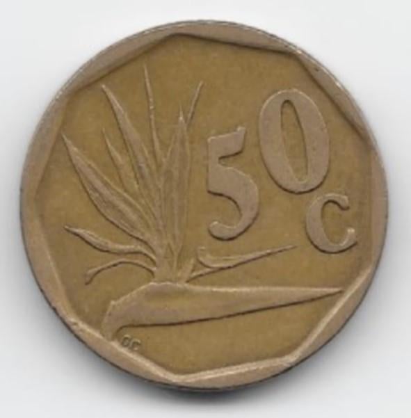Zuid-Afrika 50 cents 1994 KM# 137, Verzenden, Zuid-Afrika, Losse munt