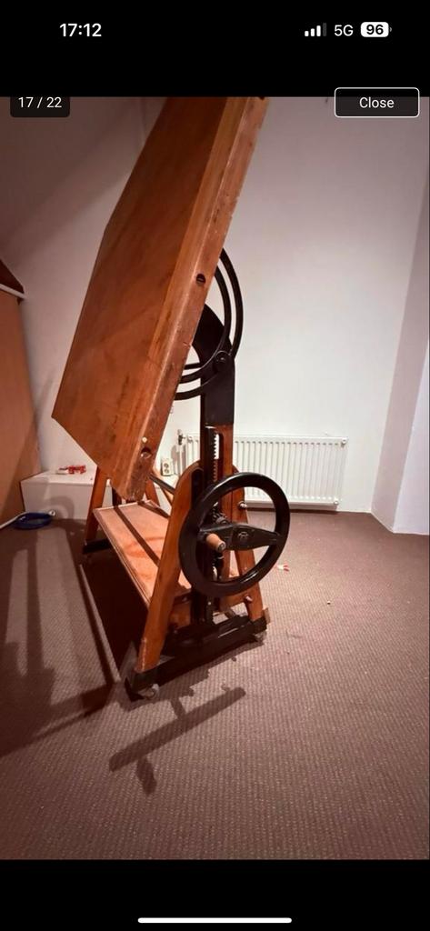 Antieke tekentafel, Doe-het-zelf en Verbouw, Tekentafels, Ophalen, Gebruikt, 130 tot 150 cm