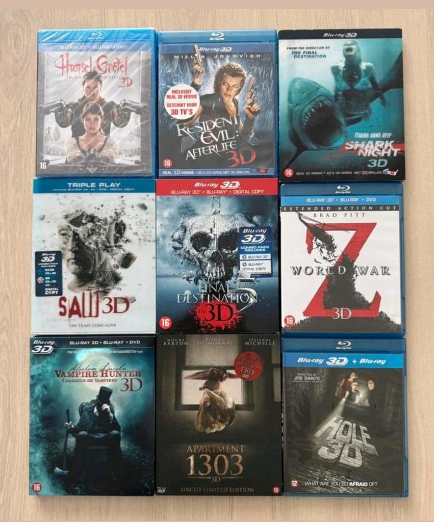 Blu-Ray | 9x 3D Blu-ray Horror Films | Prijs €40, Ophalen of Verzenden, Zo goed als nieuw, Horror
