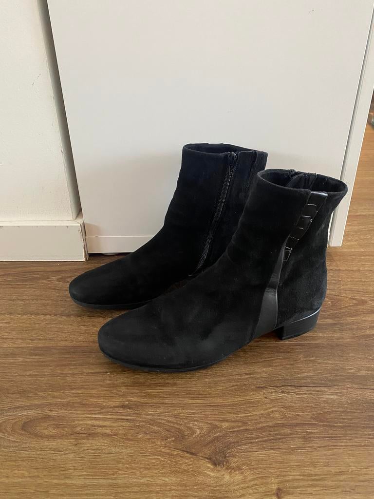 Gabor enkellaarsje zwart suede (als nieuw!), Ophalen, Zwart, Lage of Enkellaarzen, Gabor
