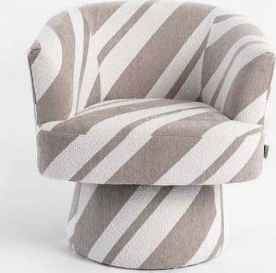 Draai Fauteuil Nora van Coco-Maison stof, beige+Taupe, Huis en Inrichting, Fauteuils, Nieuw, Stof, 50 tot 75 cm, Minder dan 75 cm