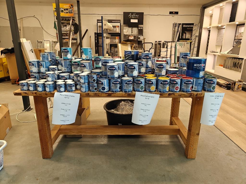 Histor verf. OPRUIMING, Doe-het-zelf en Verbouw, Verf, Beits en Lak, Zo goed als nieuw, Lak, Minder dan 5 liter, Overige kleuren