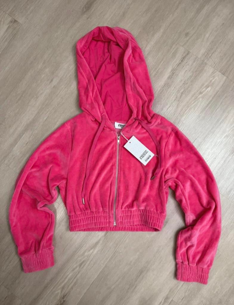 y2k velvet tracksuit pink set, Ophalen of Verzenden, Nieuw, Maat 36 (S)