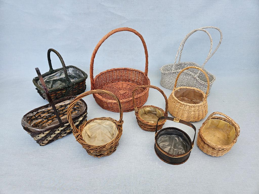 Diverse rieten / rotan manden, schalen, hoorns, Gebruikt, Schaal, Rond, Ophalen of Verzenden