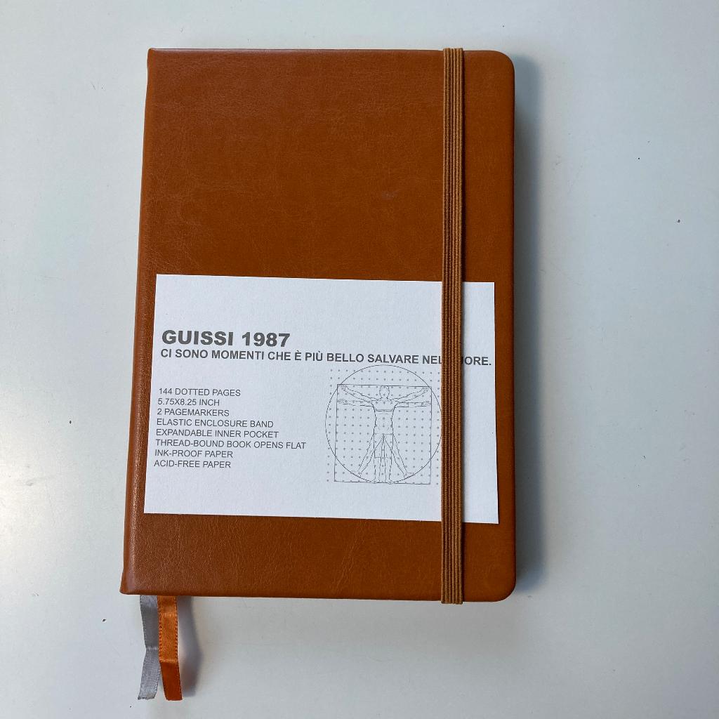 Notitieboek, dotted bullet journal, Guissi Classic, cognac, Ophalen of Verzenden, Nieuw, A5