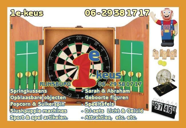Dartbord verhuur, sportotheek, spelotheek incl dartmat, dart, Ophalen of Verzenden, Zo goed als nieuw, Overige