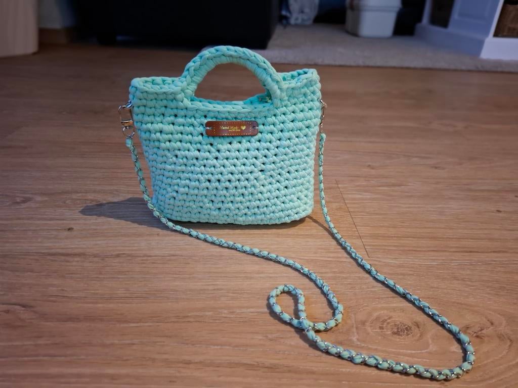 Mintgroen gehaakt tasje - Nieuw!, Ophalen of Verzenden, Nieuw, Groen, Schoudertasje