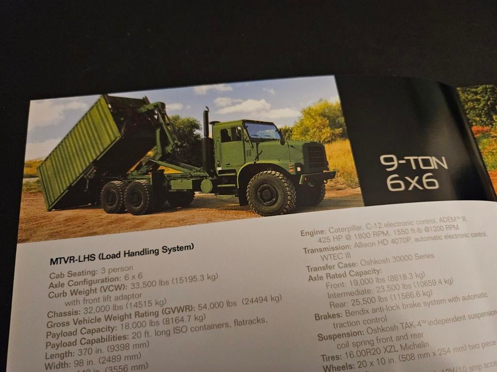 Brochure Oshkosh MTVR-LHS 2003, Ophalen of Verzenden, Zo goed als nieuw, Overige merken