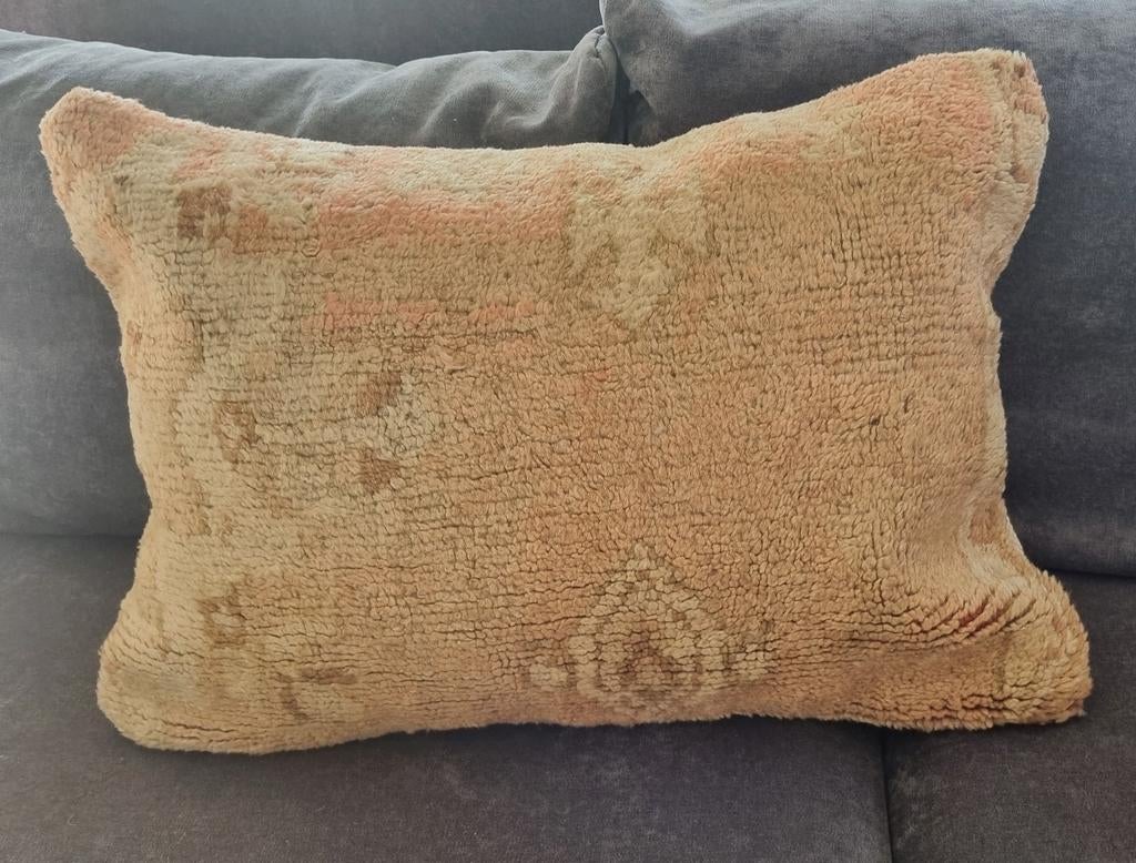 Roze beige marokkaans kussen, vintage sierkussen, Verzenden, Nieuw, Rechthoekig