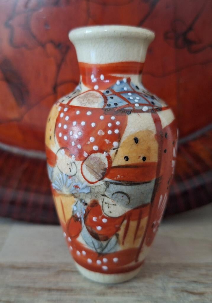 Miniatuur Aziatisch vaasje, zotjes - 9 cm, Antiek en Kunst, Ophalen of Verzenden